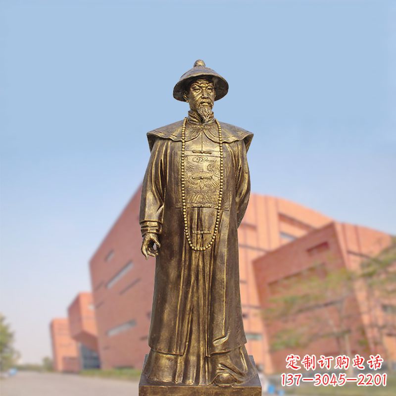 黄铜曾国藩铸铜雕像-学校校园历史文化名人著名民族英雄人物雕塑