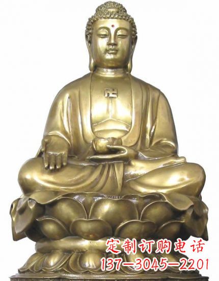 黄铜如来佛塑像