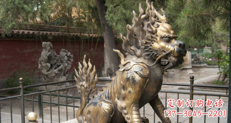 黄铜铸铜麒麟雕塑