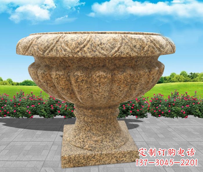 花盆雕塑 - 黄锈/花盆/公园/石雕 花盆雕塑 - 黄锈/花盆/公园/石雕