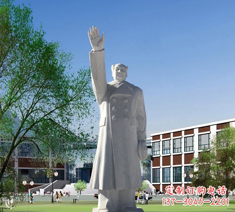 挥手的毛主席石雕