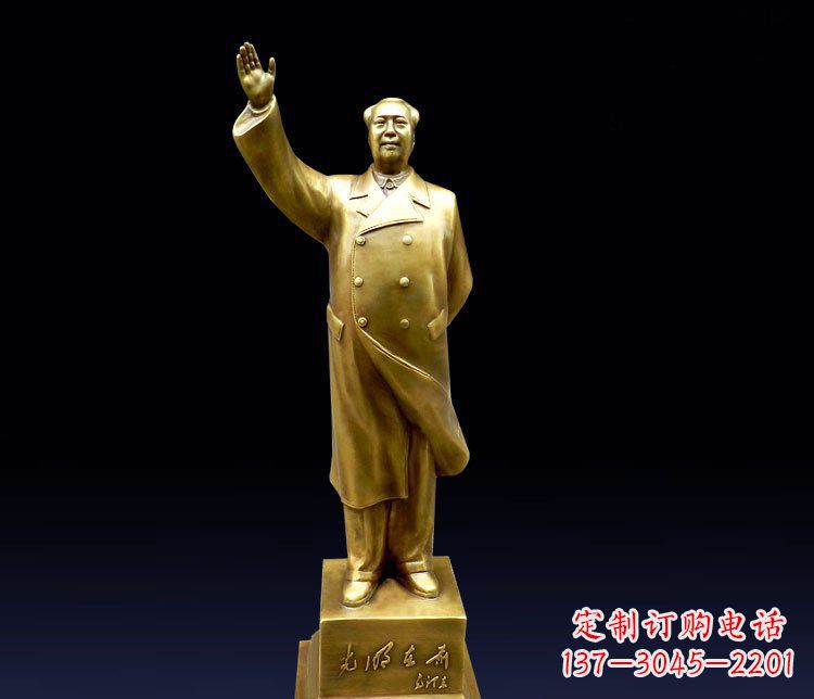 挥手的主席广场铜雕景观雕塑 (2)