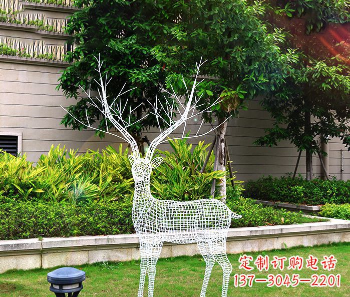 回头麋鹿不-锈-钢-雕-塑-