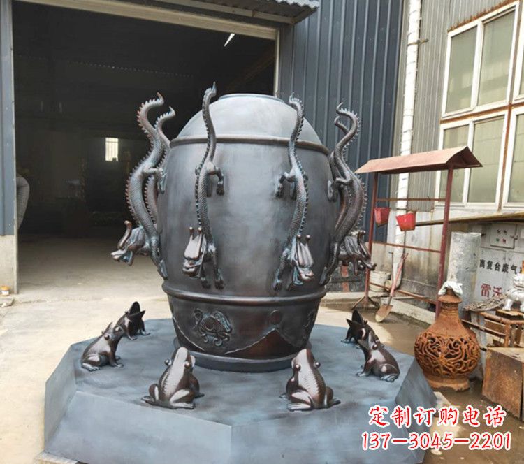 浑天仪玻璃钢仿铜校园景观雕塑摆件