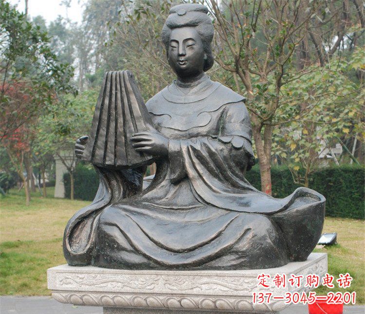 击拍板的乐妓古代人物铜雕