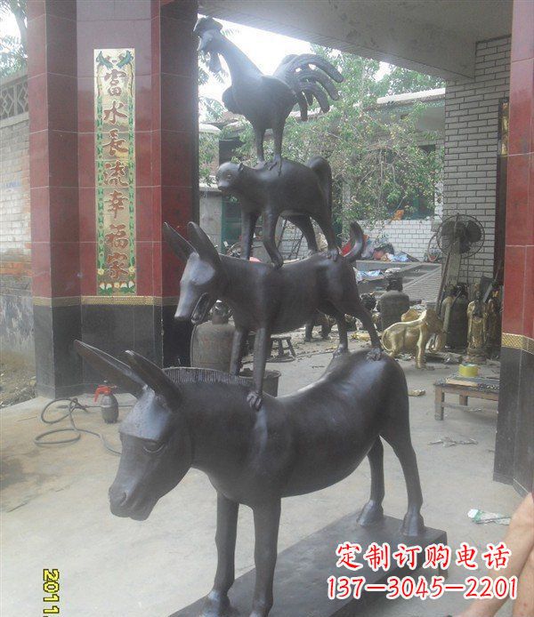鸡猴狗马景观动物铜雕