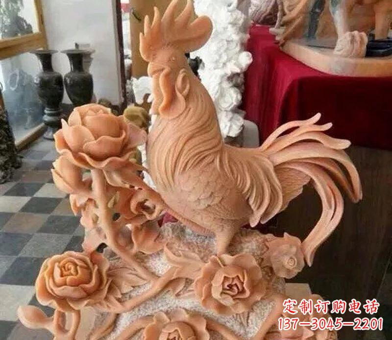 吉祥如意公鸡景观石雕