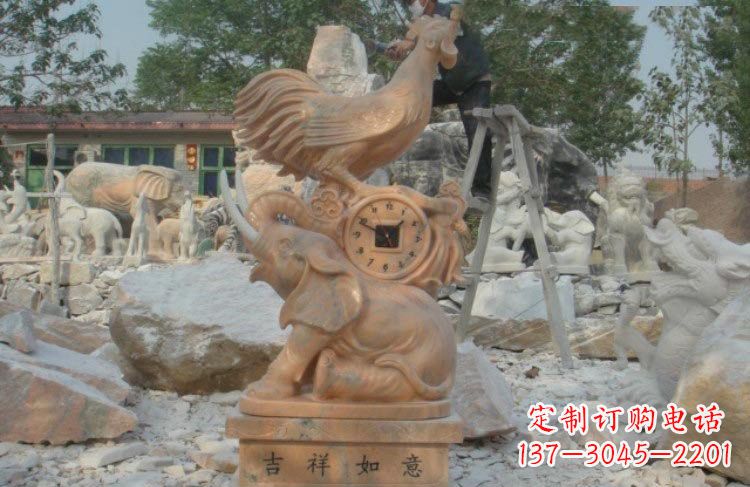 吉祥如意公鸡石雕