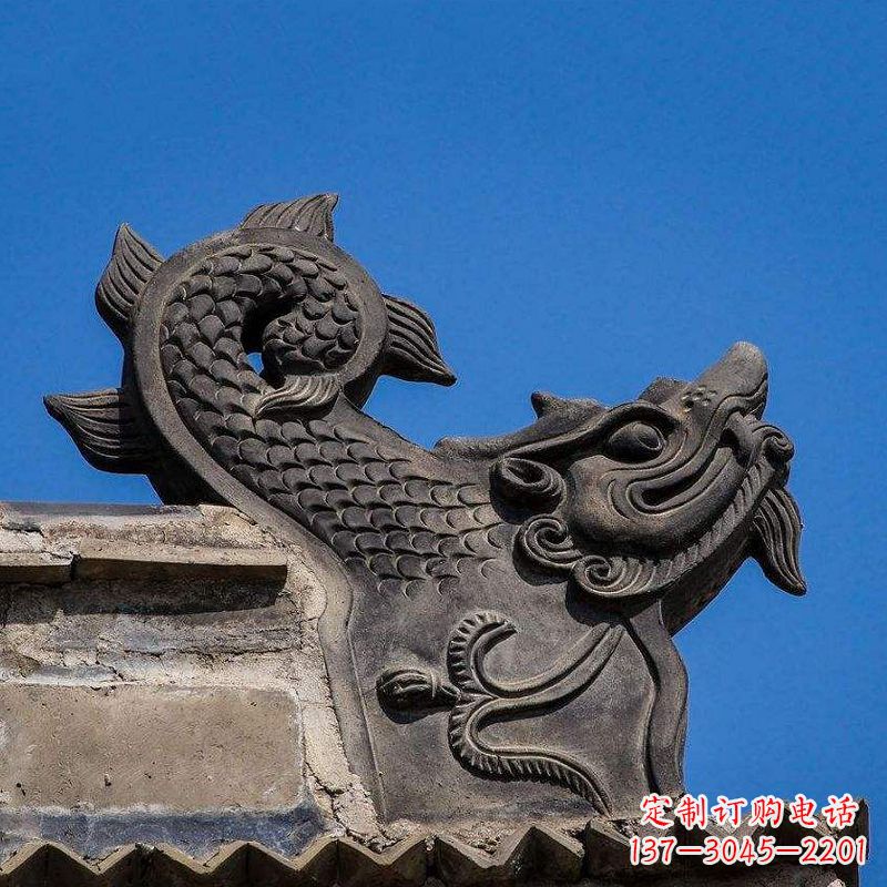 建筑装饰螭吻雕塑-古建屋脊装饰神兽鸱吻雕塑