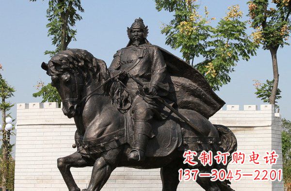 将军骑马古代人物铜雕