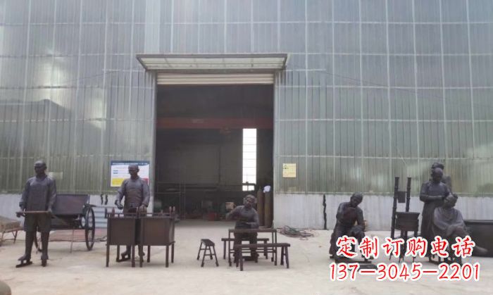 街边摆摊人物铜雕