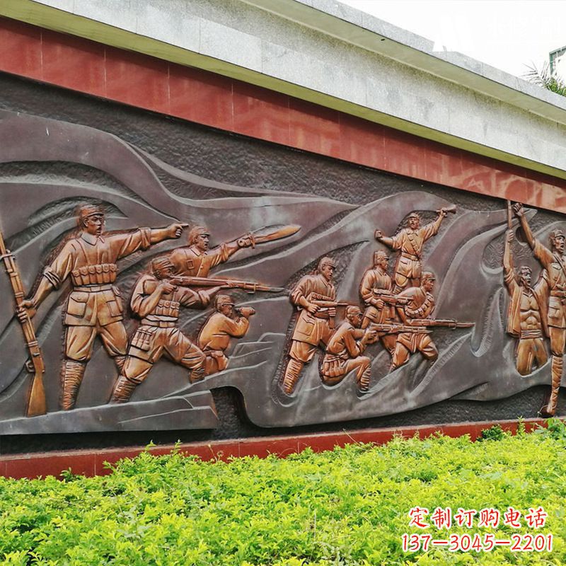 解放军浮雕-公园园林历史事件玻璃钢浮雕壁画