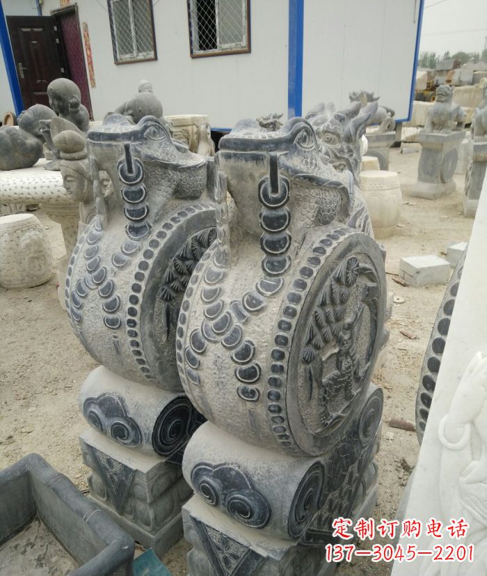 金蟾抱鼓石仿古石门墩
