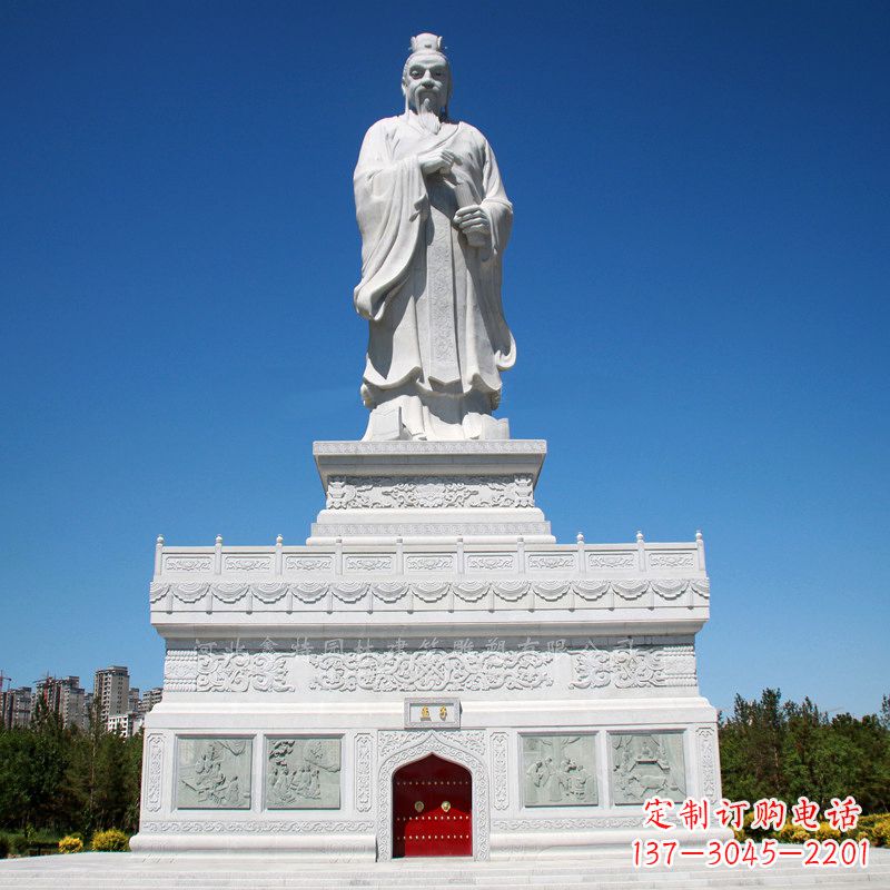 景区大型历史名人古代著名思想家教育家孟子石雕像