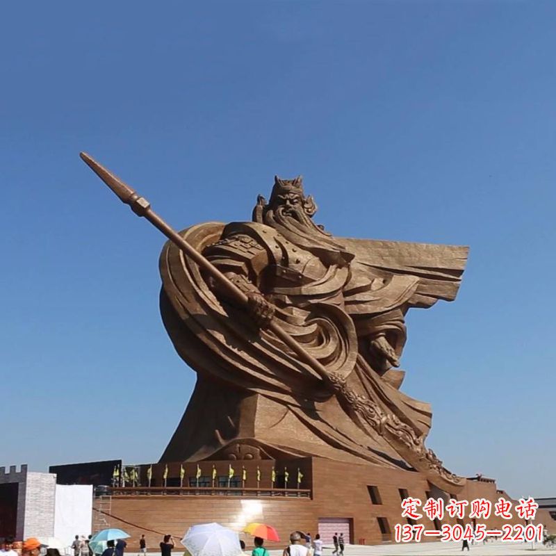 景区大型历史名人铸铜武圣关公景观雕塑