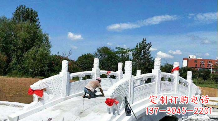 景区汉白玉石雕拱桥