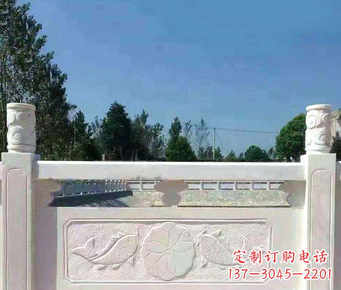 景区汉白玉石浮雕栏板