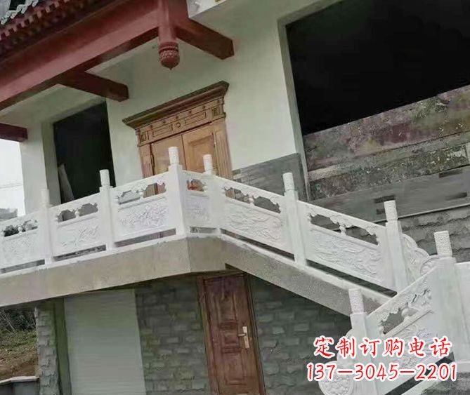 景区汉白玉石栏板石雕 (3)