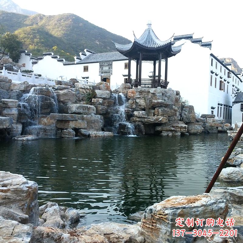 景区景点水池水景奇石假山