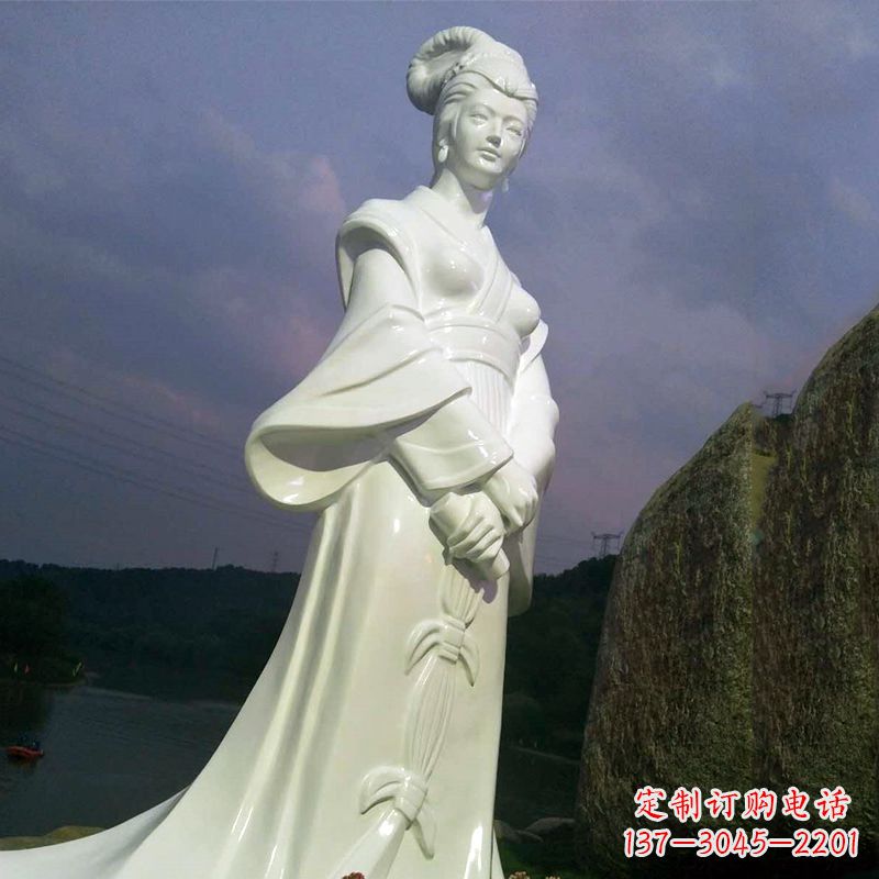 景区历史名人古代著名美女西施汉白玉石雕像