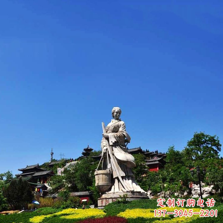 景区历史人物雕塑,春秋四大美女之文姜汉白玉石雕像