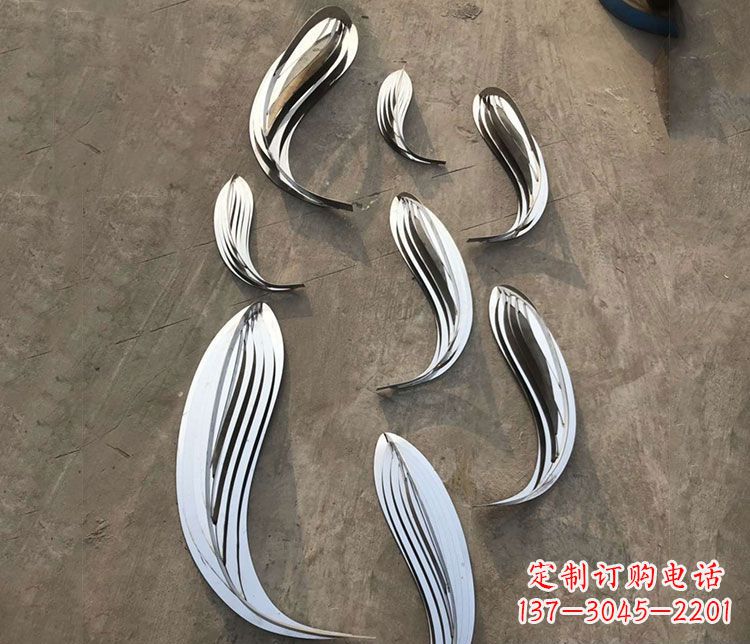 镜面不锈钢抽象鱼雕塑