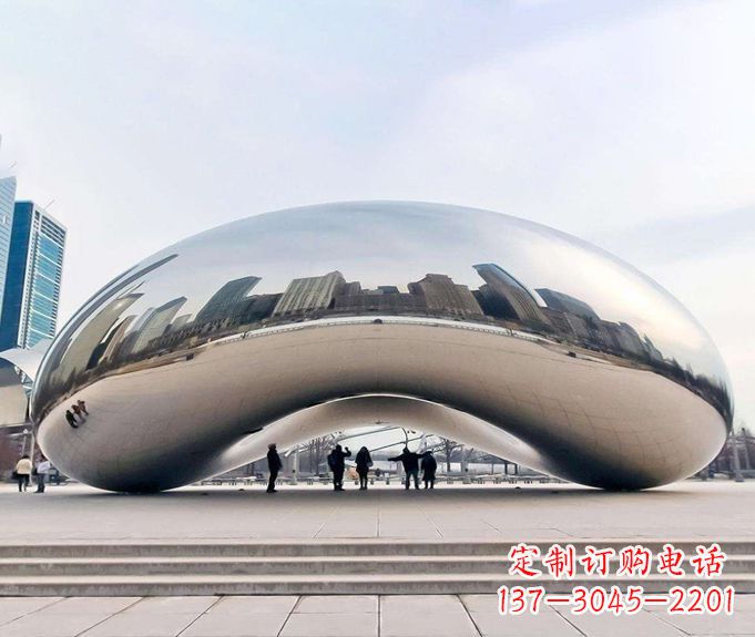 镜面不锈钢大型创意拱门雕塑