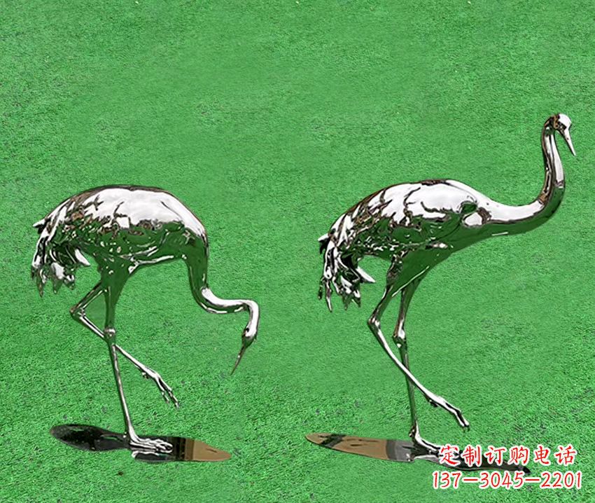 精美镜面不锈钢动物鹤雕塑 精美镜面不锈钢动物鹤雕塑