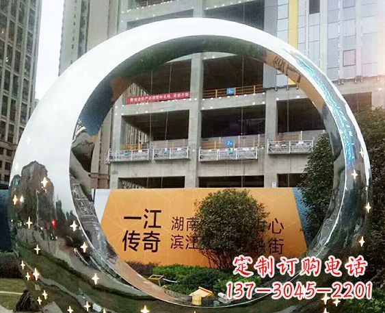 让您的空间脱颖而出!时尚镜面不锈钢圆环景观雕塑 让您的空间脱颖而出!时尚镜面不锈钢圆环景观雕塑