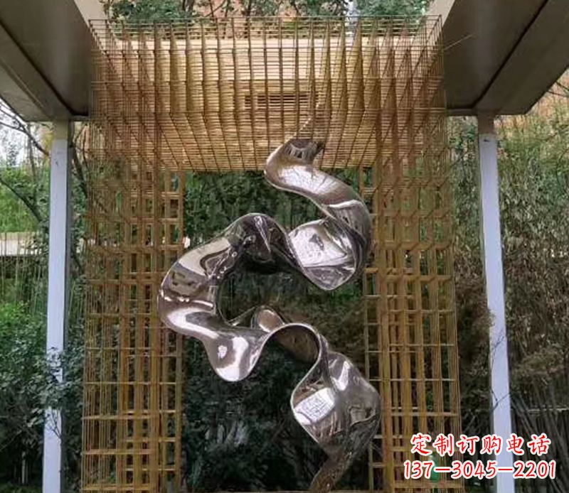 镜面户外不锈钢抽象雕塑