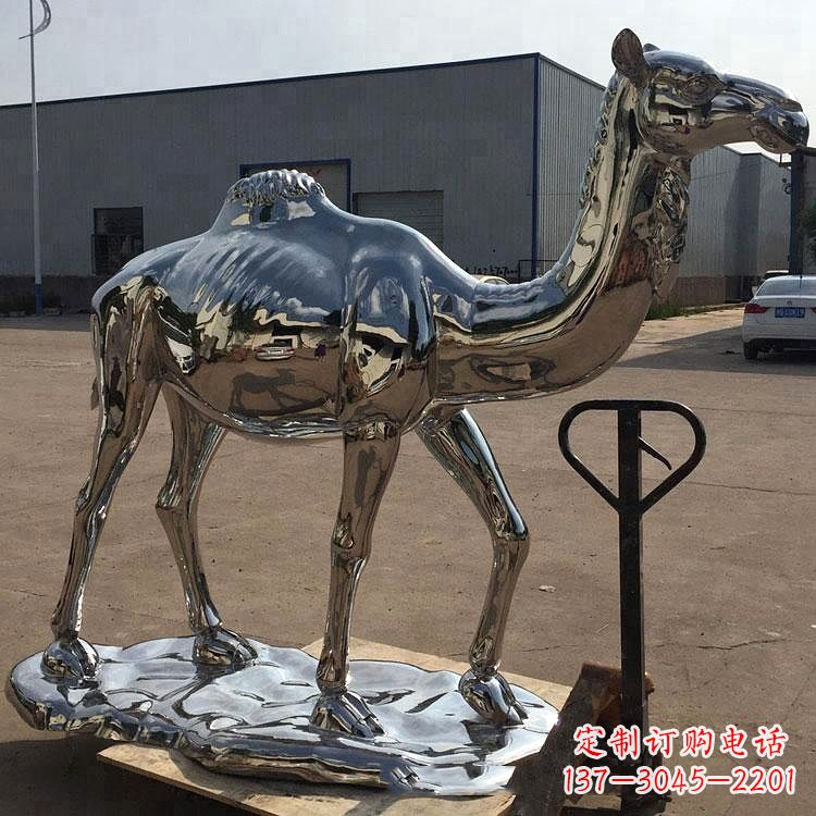 镜面骆驼不-锈-钢-雕-塑-