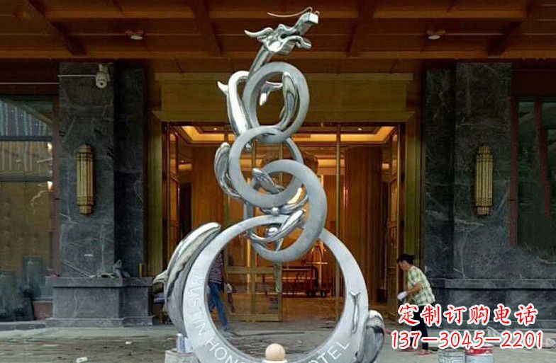 酒店/不锈钢/抽象/鱼跃龙门-酒店不锈钢抽象鱼跃龙门雕塑 酒店/不锈钢/抽象/鱼跃龙门-酒店不锈钢抽象鱼跃龙门雕塑