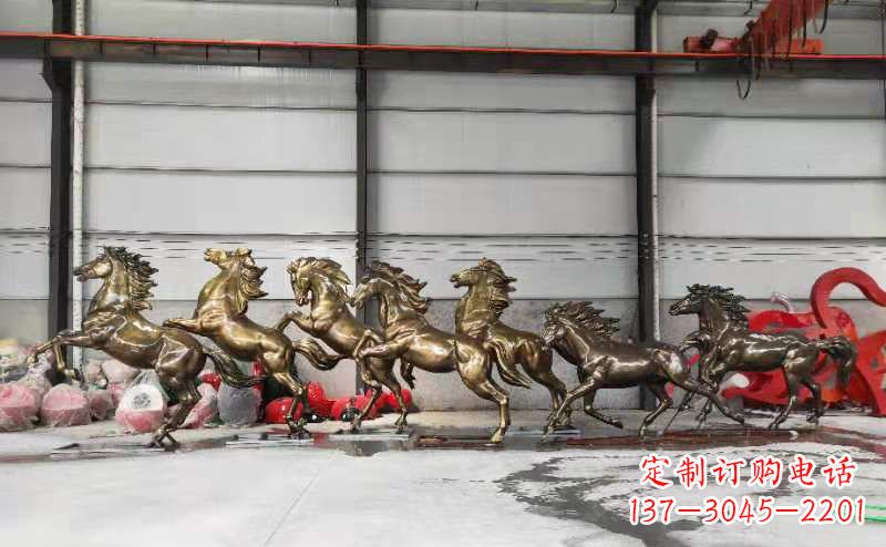 骏马奔腾玻璃钢动物雕塑户外摆件