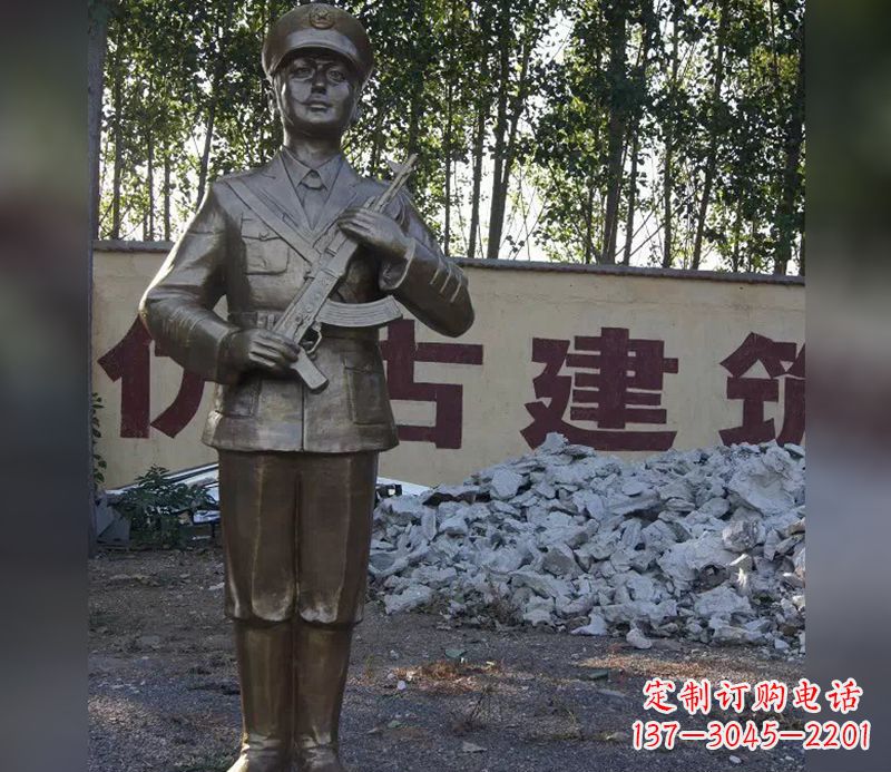 军人战士人物铜雕
