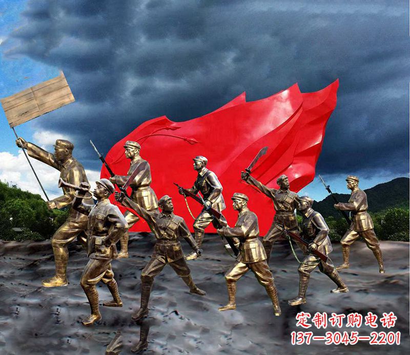 抗日红军革命人物雕塑