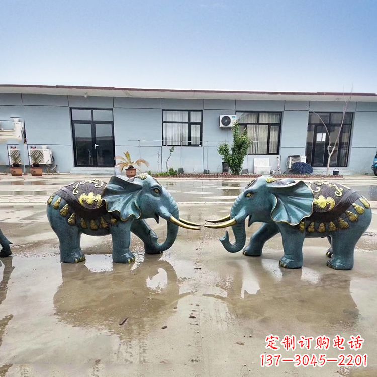 烤漆铜雕小象雕塑