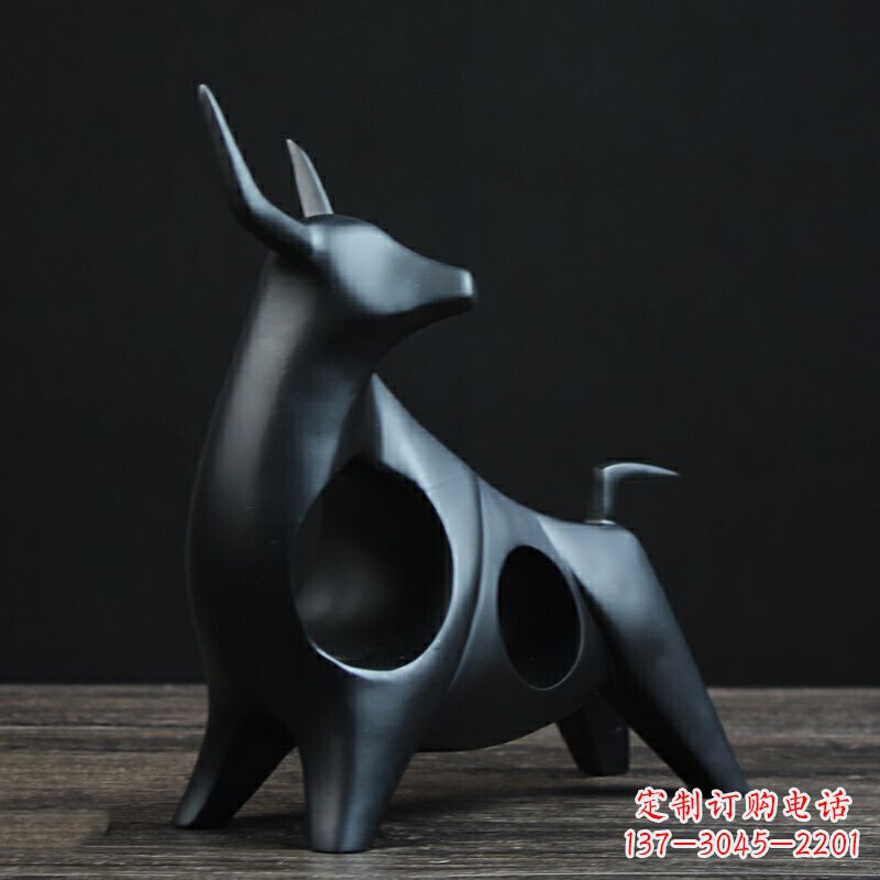 可爱抽象牛玻璃钢雕塑十二生肖动物摆件