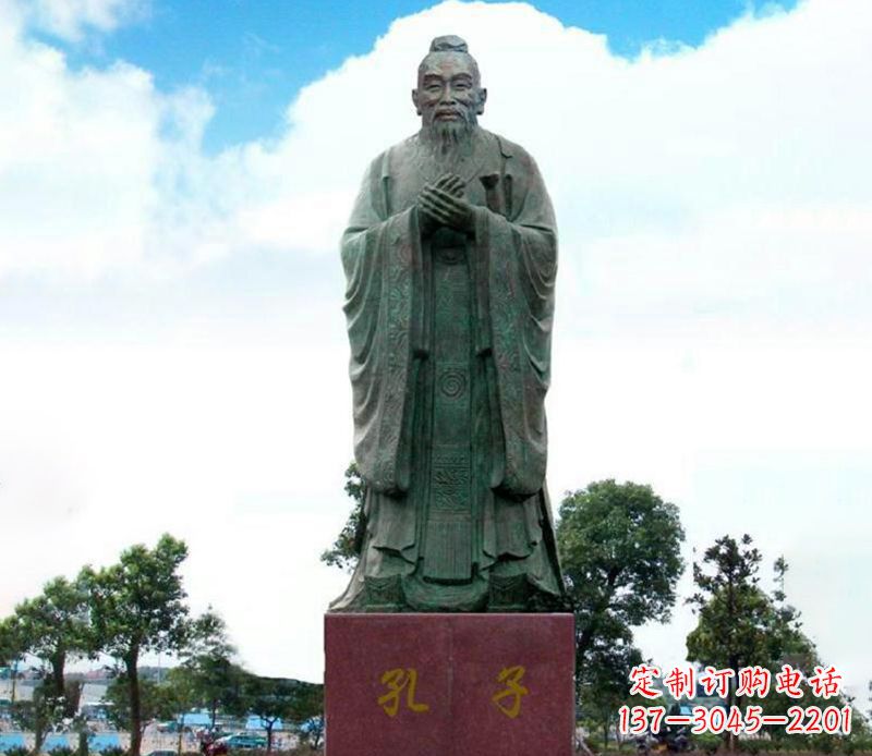 孔子广场文化名人铜雕