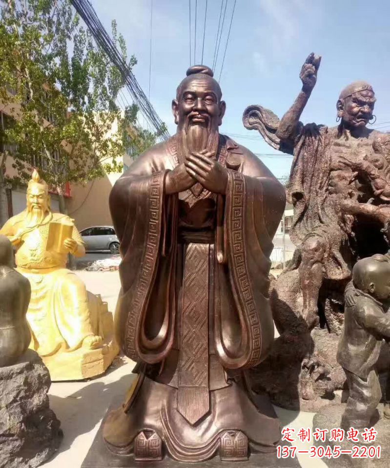 孔子名人铜雕1