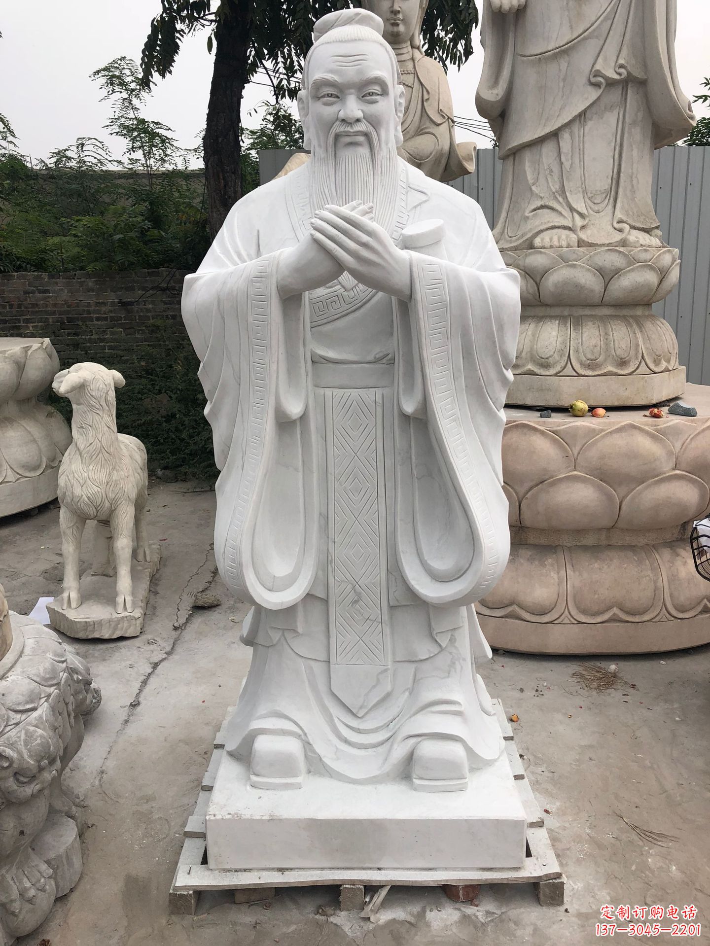 孔子人物铜雕塑