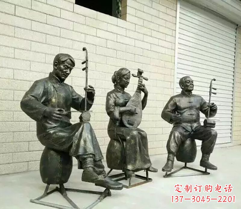 乐队演奏公园人物景观铜雕