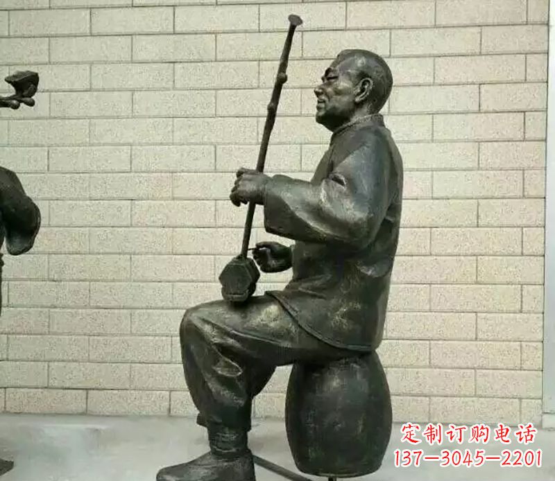 乐队演奏公园人物铜雕