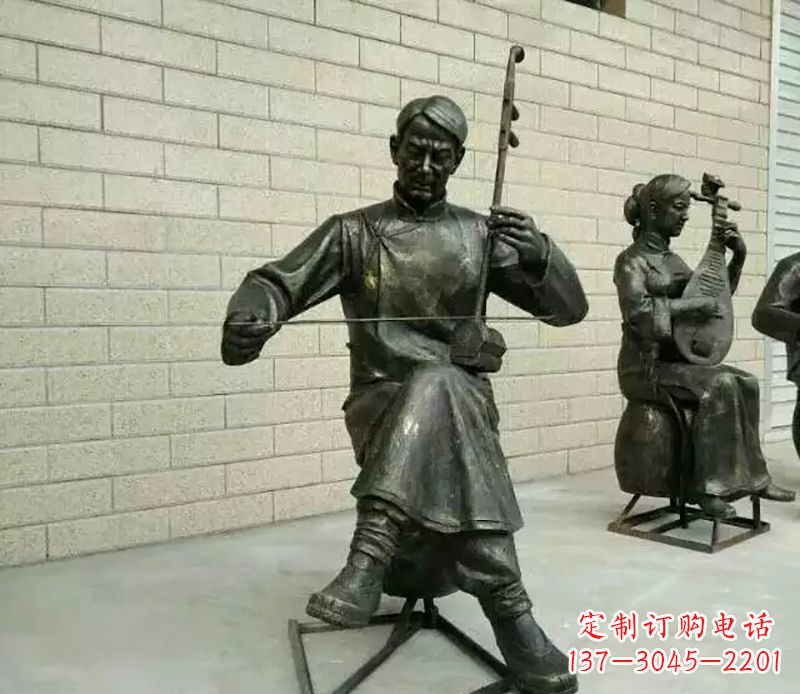 乐队演奏人物景观铜雕