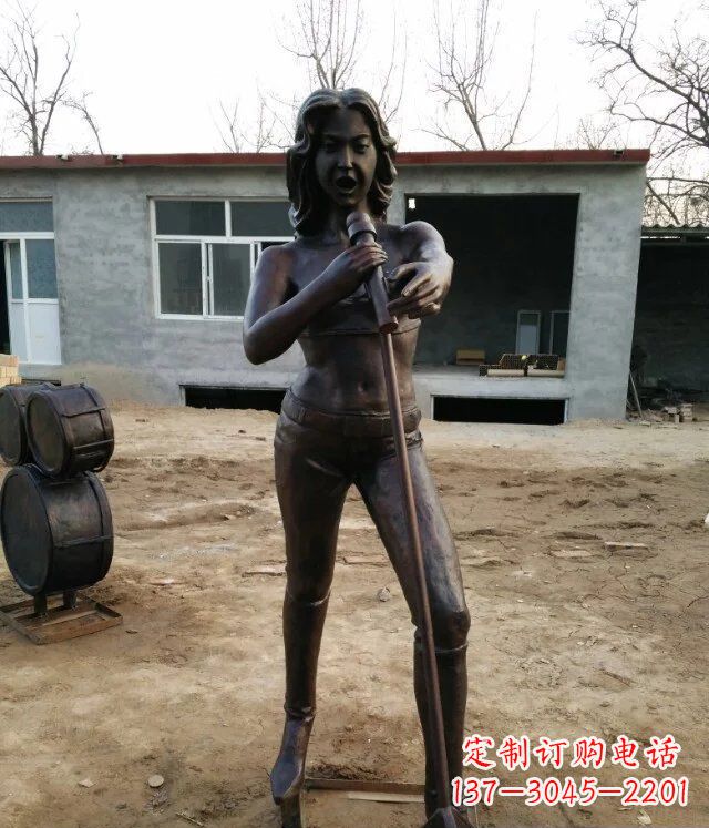 乐队演奏主唱广场人物铜雕