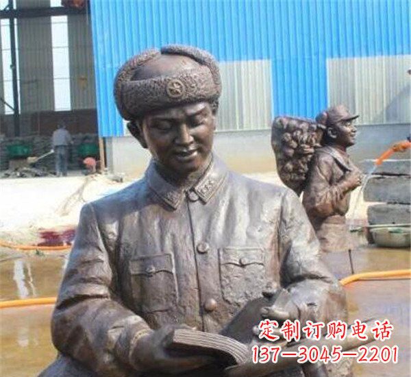 雷锋校园英雄名人铜雕