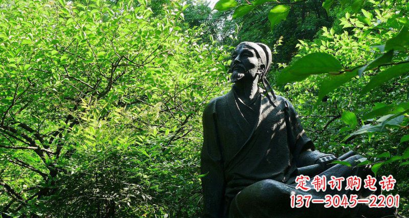 李白古代名人铜雕