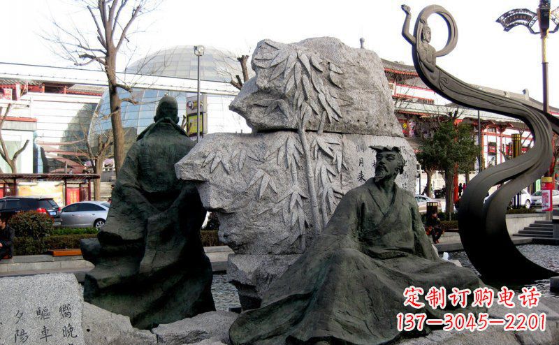 李商隐古代诗人铜雕