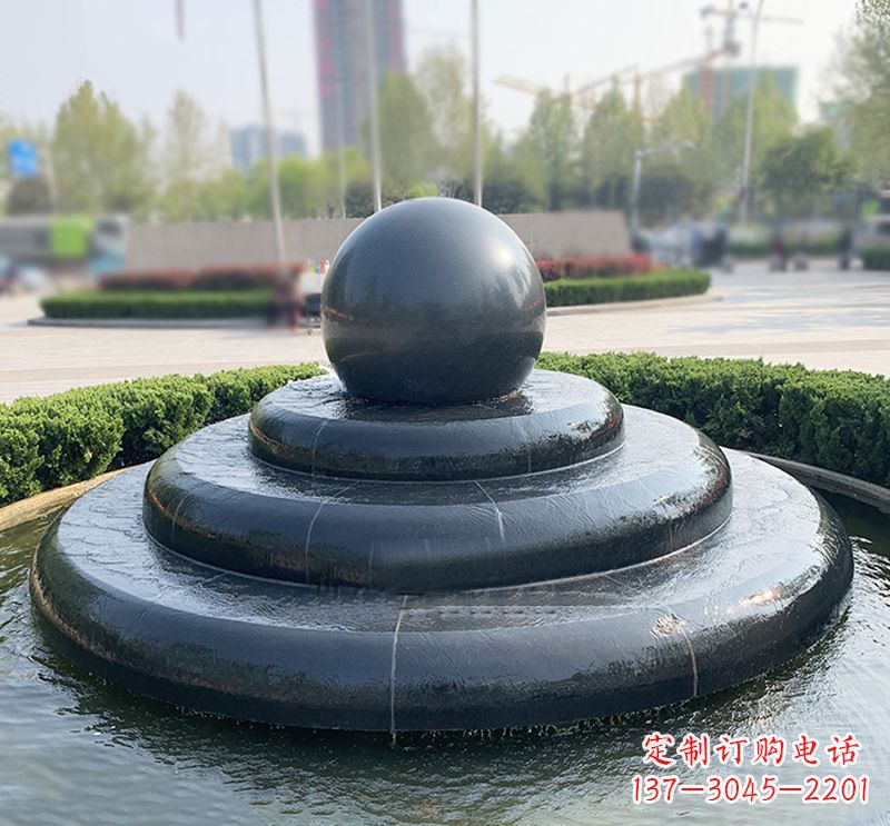 临沂石雕风水球喷泉