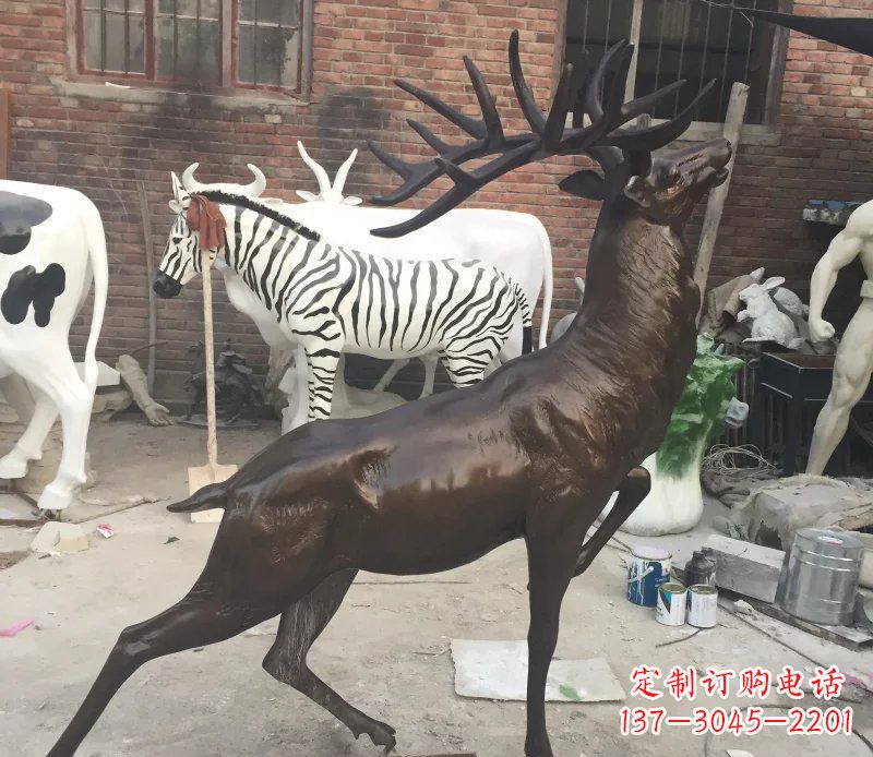 羚羊公园动物铜雕