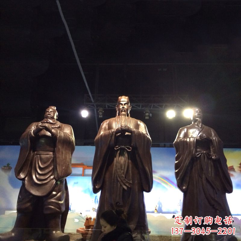 刘备关羽张飞桃园三结义铸铜雕塑